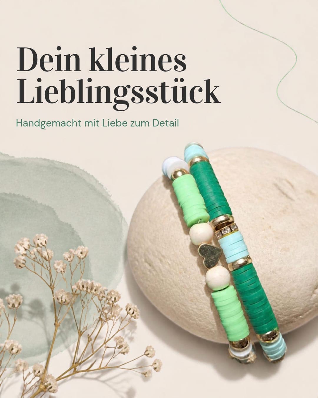 Heishi-Armband Grün-Set